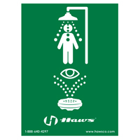 Emergency Shower/Eyewash Sign, 24" x 18", Plastic, Pictogram Les Distributions ICE