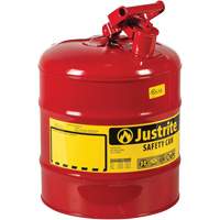 Safety Cans, Type I, Steel, 5 US gal., Red, FM Approved/UL/ULC Listed Les Distributions ICE
