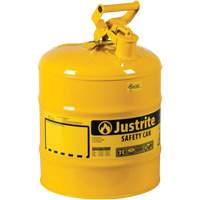 Safety Cans, Type I, Steel, 5 US gal., Yellow, FM Approved/UL/ULC Listed Les Distributions ICE