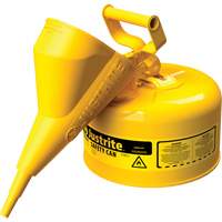 Safety Cans, Type I, Steel, 2.5 US gal., Yellow, FM Approved/UL/ULC Listed Les Distributions ICE