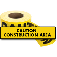 Standard Barricade Tape, English, 3" W x 1000' L, 2 mils, Black on Yellow Les Distributions ICE
