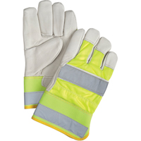 Gants d'ajusteur orange haute visibilit&eacute; &agrave; chaleur sup&eacute;rieure, Grand, Paume en Cuir fleur de vache, Doublure en Thinsulate Les Distributions ICE
