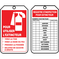 &eacute;tiquettes de s&eacute;curit&eacute; d'inspection et de contr&ocirc;le de l'&eacute;tat de l'&eacute;quipement, Papier cartonn&eacute;, 3-1/8" la x 5-7/8" h, Français Les Distributions ICE