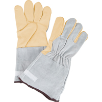 Standard-Duty Snug Wrist Work Gloves, Large, Grain Cowhide Palm Les Distributions ICE