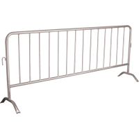 Portable Barrier, Interlocking, 102" L x 40" H, Silver Les Distributions ICE