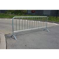 Portable Barrier, Interlocking, 102" L x 40" H, Silver Les Distributions ICE