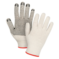 Lightweight Dotted String Knit Gloves, Poly/Cotton, Single Sided, 7 Gauge, Small Les Distributions ICE