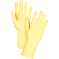 Premium Canary Yellow Chemical-Resistant Gloves, Size Small/7, 12" L, Rubber Latex, Flock-Lined Inner Lining, 18-mil Les Distributions ICE