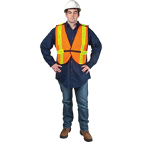 Standard-Duty Safety Vest, High Visibility Orange, Medium, Polyester Les Distributions ICE