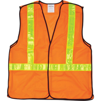 5-Point Tear-Away Traffic Safety Vest, High Visibility Orange, Medium, Polyester Les Distributions ICE