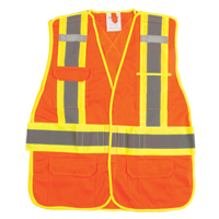 CSA Compliant High Visibility Surveyor Vest, High Visibility Orange, Medium, Polyester Les Distributions ICE