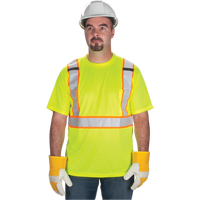 CSA Compliant T-Shirt, Polyester, Medium, High Visibility Lime-Yellow Les Distributions ICE