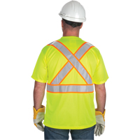 CSA Compliant T-Shirt, Polyester, Medium, High Visibility Lime-Yellow Les Distributions ICE