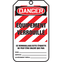 Lockout Tags, Cardstock, 3-3/8" W x 5-7/8" H, French Les Distributions ICE