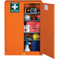 Armoires de rangement pour pr&eacute;paration aux situations d'urgence, Acier, 4 Tablettes, 65" h x 43" la x 18" P, Orange Les Distributions ICE