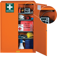 Armoires de rangement pour pr&eacute;paration aux situations d'urgence, Acier, 4 Tablettes, 65" h x 43" la x 18" P, Orange Les Distributions ICE
