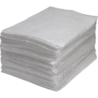 Premium Fine Fiber Sorbent Pads, Oil Only, 15" x 17", 25 gal. Absorbancy Les Distributions ICE