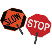 Panneau de signalisation &agrave; deux c&ocirc;t&eacute;s  Stop/Slow  Les Distributions ICE
