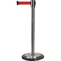 Free-Standing Crowd Control Barrier, Steel, 35" H, Red Tape, 12' Tape Length Les Distributions ICE