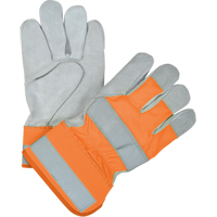 Gants d'ajusteur haute visibilit&eacute; de premi&egrave;re qualit&eacute;, Grand, Paume en Cuir de vache refendu, Doublure en Thinsulate Les Distributions ICE
