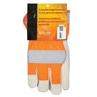 Gants d'ajusteur &agrave; chaleur sup&eacute;rieure orange haute visibilit&eacute;, Grand, Paume en Cuir fleur de vache, Doublure en Thinsulate Les Distributions ICE