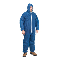 Hooded Coveralls, Medium, Blue, Polypropylene Les Distributions ICE