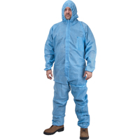 Premium Hooded Coveralls, Medium, Blue, Polypropylene Les Distributions ICE
