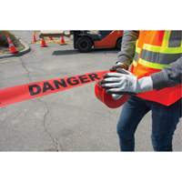 "Danger" Barricade Tape, Bilingual, 3" W x 1000' L, 1.5 mils, Black on Red Les Distributions ICE