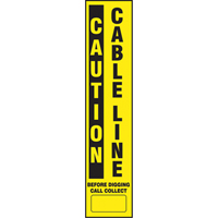 Flexible Marker Stake Decals - Caution Cable Line Les Distributions ICE