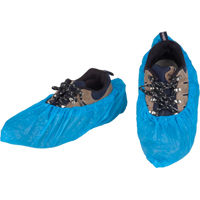 CPE Shoe Covers, Large, Polyethylene, Blue Les Distributions ICE