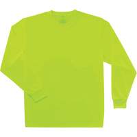 GloWear 8091 Non-Certified Long Sleeve T-Shirt, Polyester, Small, High Visibility Lime-Yellow Les Distributions ICE