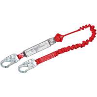 PRO Elastic Shock-Absorbing Lanyard, 6', Snap Hook Center, Snap Hook Leg Ends, Polyester Les Distributions ICE