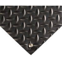 Tapis conducteur d'&eacute;lectricit&eacute; no 785, 3' la x 10' lo x 5/32" &eacute;p, PVC, Losange, Noir Les Distributions ICE