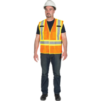5-Point Tear-Away Premium Safety Vest , High Visibility Orange, Large/X-Large, Polyester Les Distributions ICE