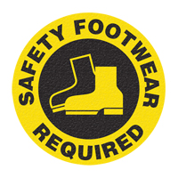 Panneau de signalisation au sol  Safety Footwear , Adh&eacute;sif, Anglais avec pictogramme Les Distributions ICE
