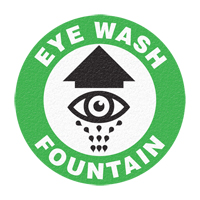 Panneau de signalisation au sol  Eye Wash Fountain , Adh&eacute;sif, Anglais avec pictogramme Les Distributions ICE