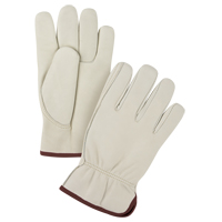Premium Winter-Lined Driver's Gloves, Large, Grain Cowhide Palm, Fleece Inner Lining Les Distributions ICE