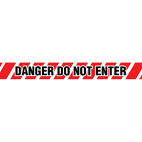 Barricade Tape, English, 3" W x 1000' L, 2 mils, Black on Red Les Distributions ICE