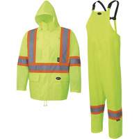 5619 150D Oxford Rain Suit, Polyester, 2X-Large, High Visibility Lime-Yellow Les Distributions ICE