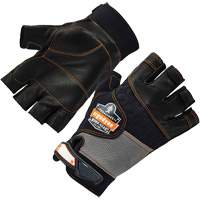 ProFlex 901 Half-Finger Leather Impact Gloves, Small, Grain Leather Palm, Hook & Loop Cuff Les Distributions ICE