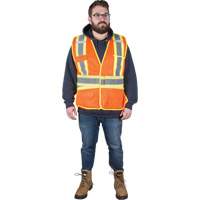Flame-Resistant Surveyor Vest, High Visibility Orange, Medium, Polyester Les Distributions ICE
