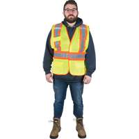 Flame-Resistant Surveyor Vest, High Visibility Lime-Yellow, Medium, Polyester Les Distributions ICE