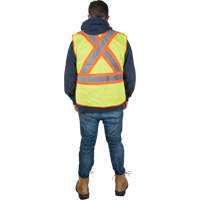 Flame-Resistant Surveyor Vest, High Visibility Lime-Yellow, Medium, Polyester Les Distributions ICE