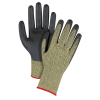 Black & Yellow Seamless Stretch Cut-Resistant Gloves, Size Small/7, 13 Gauge, Foam Nitrile Coated, Aramid Shell, ASTM ANSI Level A6 Les Distributions ICE