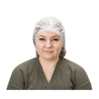 Bonnet bouffant pliss&eacute;, Polypropyl&egrave;ne, 19", Blanc Les Distributions ICE