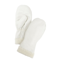 Mitaines d'hiver en cuir fleur de premi&egrave;re qualit&eacute; doubl&eacute;es de boa, Taille Grand, Mitaine Les Distributions ICE