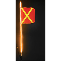 Fanions DEL robustes Safety Whip, Fixation Attelage, Hauteur 5, Orange avec X r&eacute;fl&eacute;chissant Les Distributions ICE