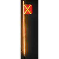 Fanions DEL robustes Safety Whip, Fixation Attelage, Hauteur 8, Orange avec X r&eacute;fl&eacute;chissant Les Distributions ICE
