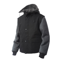 Manteau avec manches &agrave; fermeture &agrave; glissi&egrave;re, Hommes, Grand, Noir Les Distributions ICE