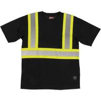 T-shirt de s&eacute;curit&eacute; avec poche &agrave; manches courtes, Polyester, Grand, Noir Les Distributions ICE
